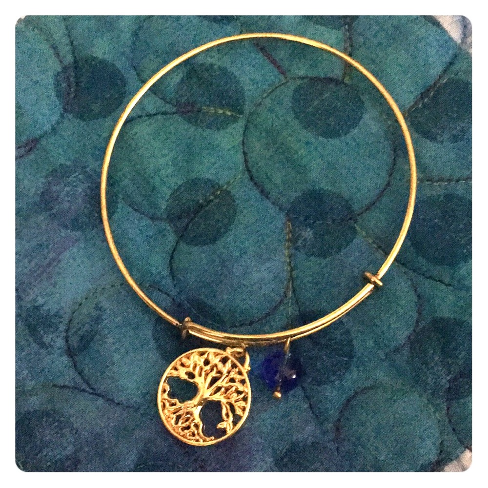 Gold and Blue Tree Bangle